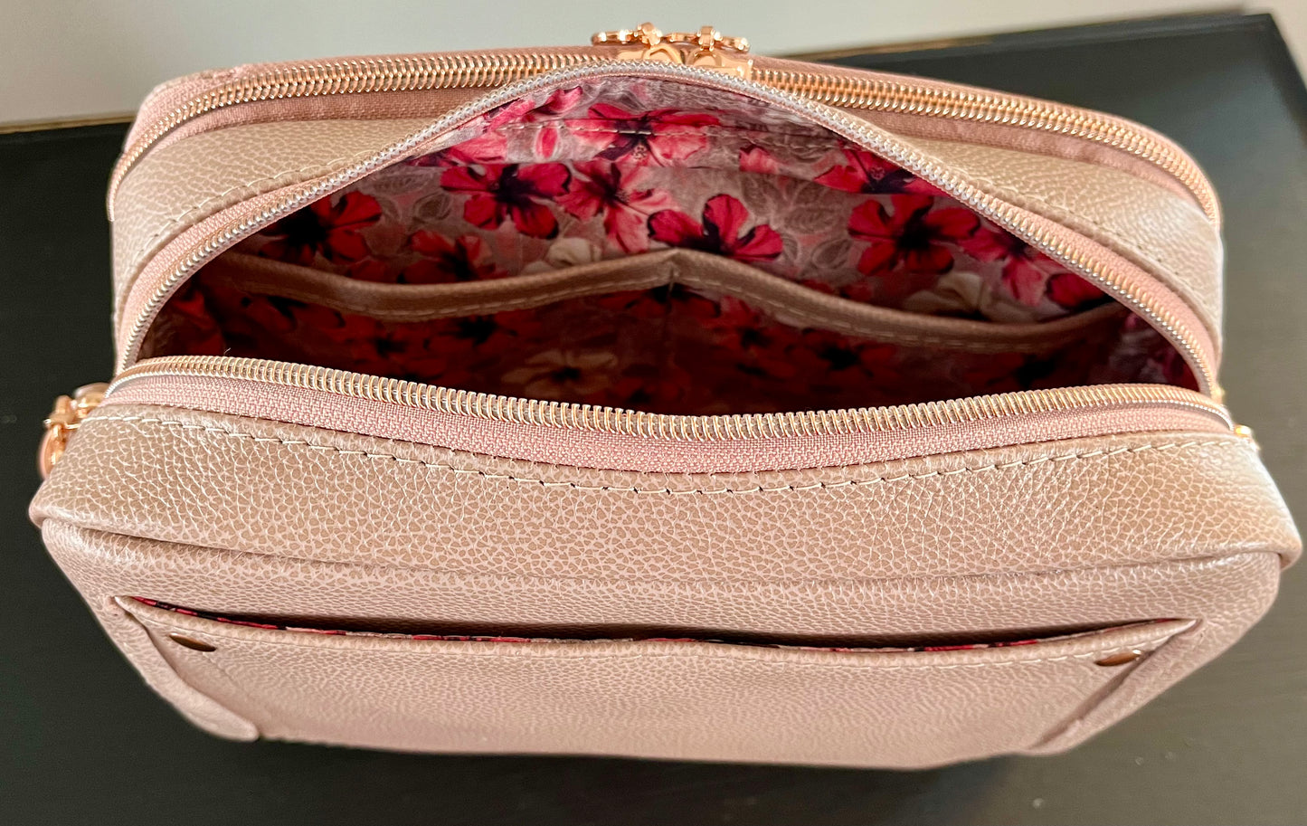 Pink Leather Crossbody Purse