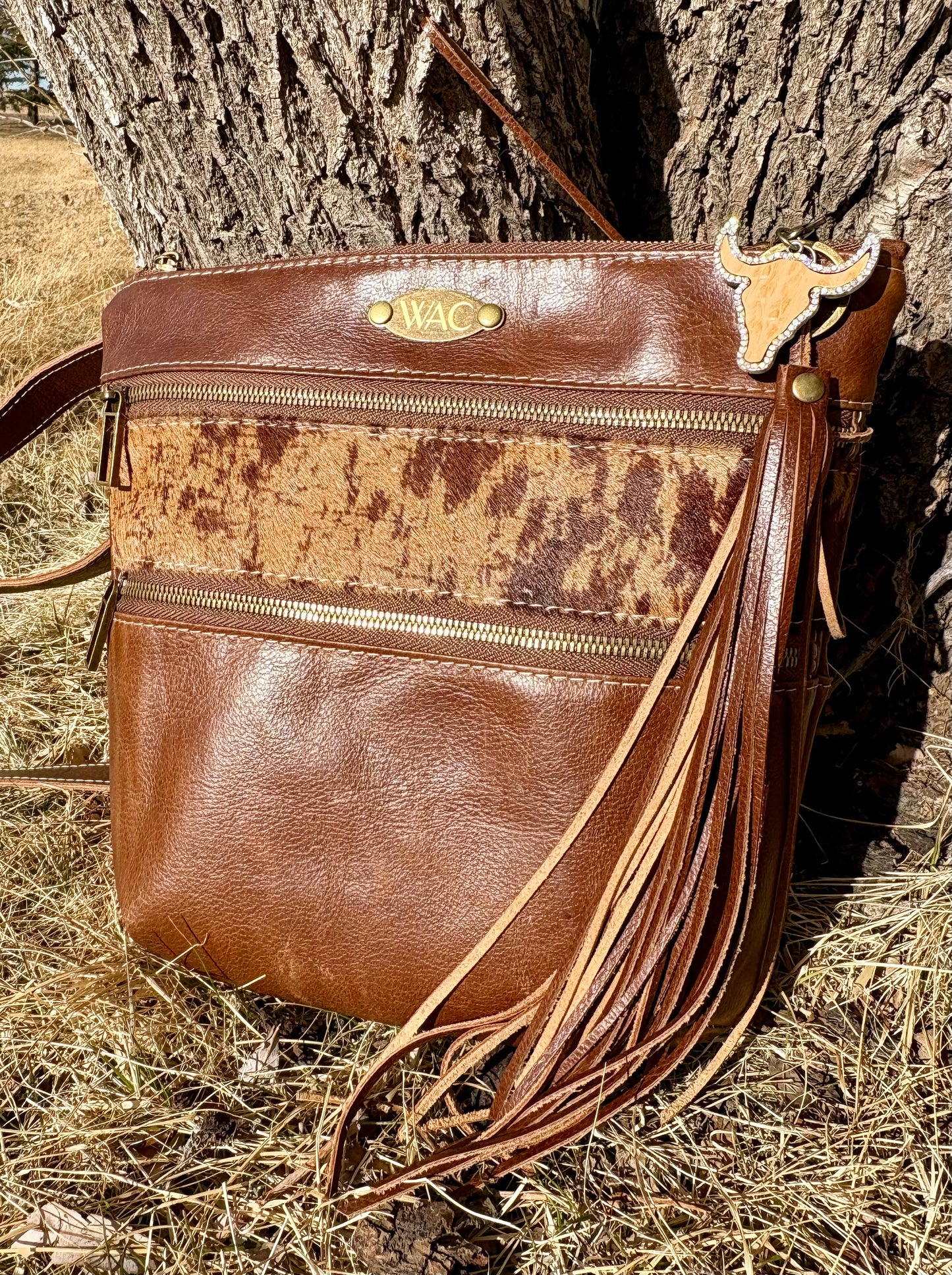 Chestnut Brown And Hair on Hide Crossbody Purse