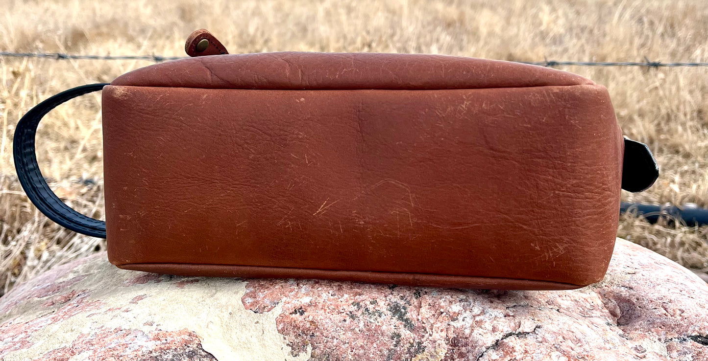 Laser Engraved Leather Dopp Kit