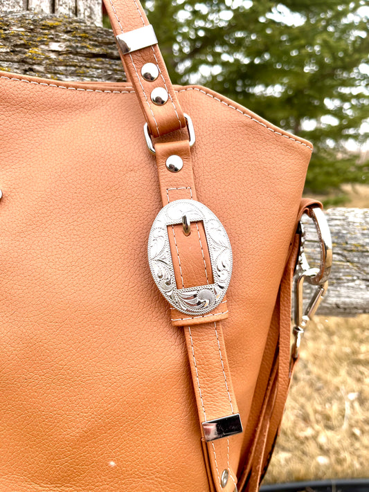 Western Cognac Leather Tote