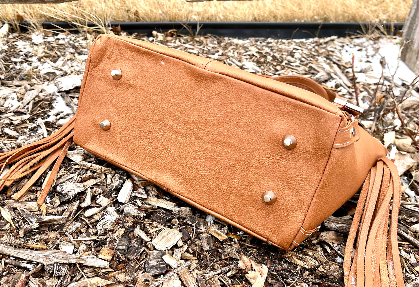 Western Cognac Leather Tote