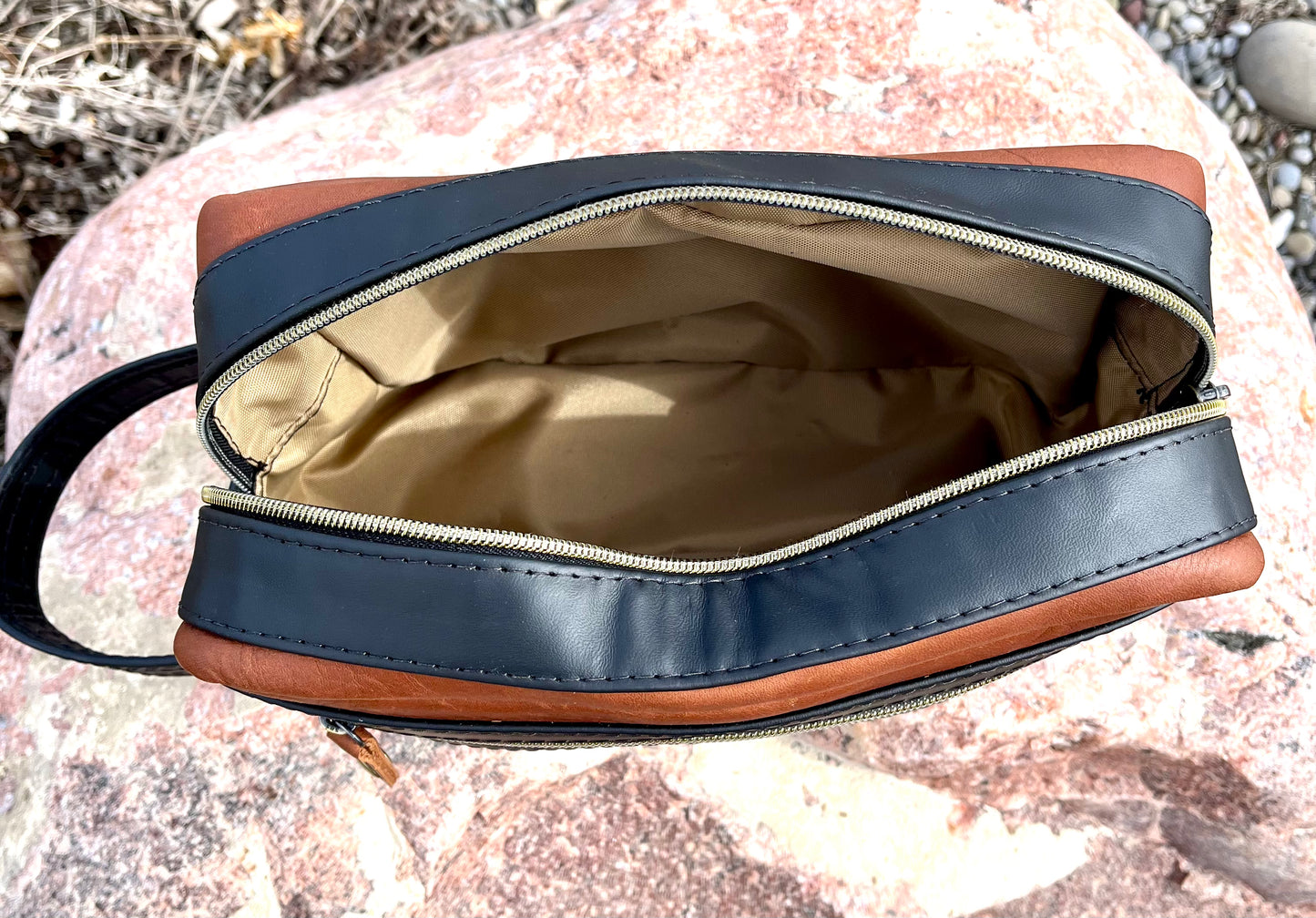 Laser Engraved Leather Dopp Kit