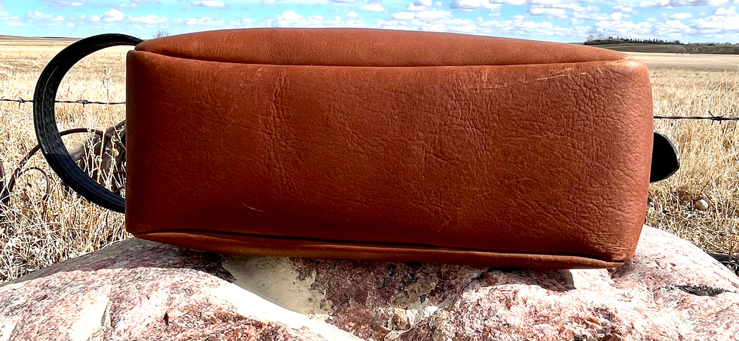 Laser Engraved Leather Dopp Kit