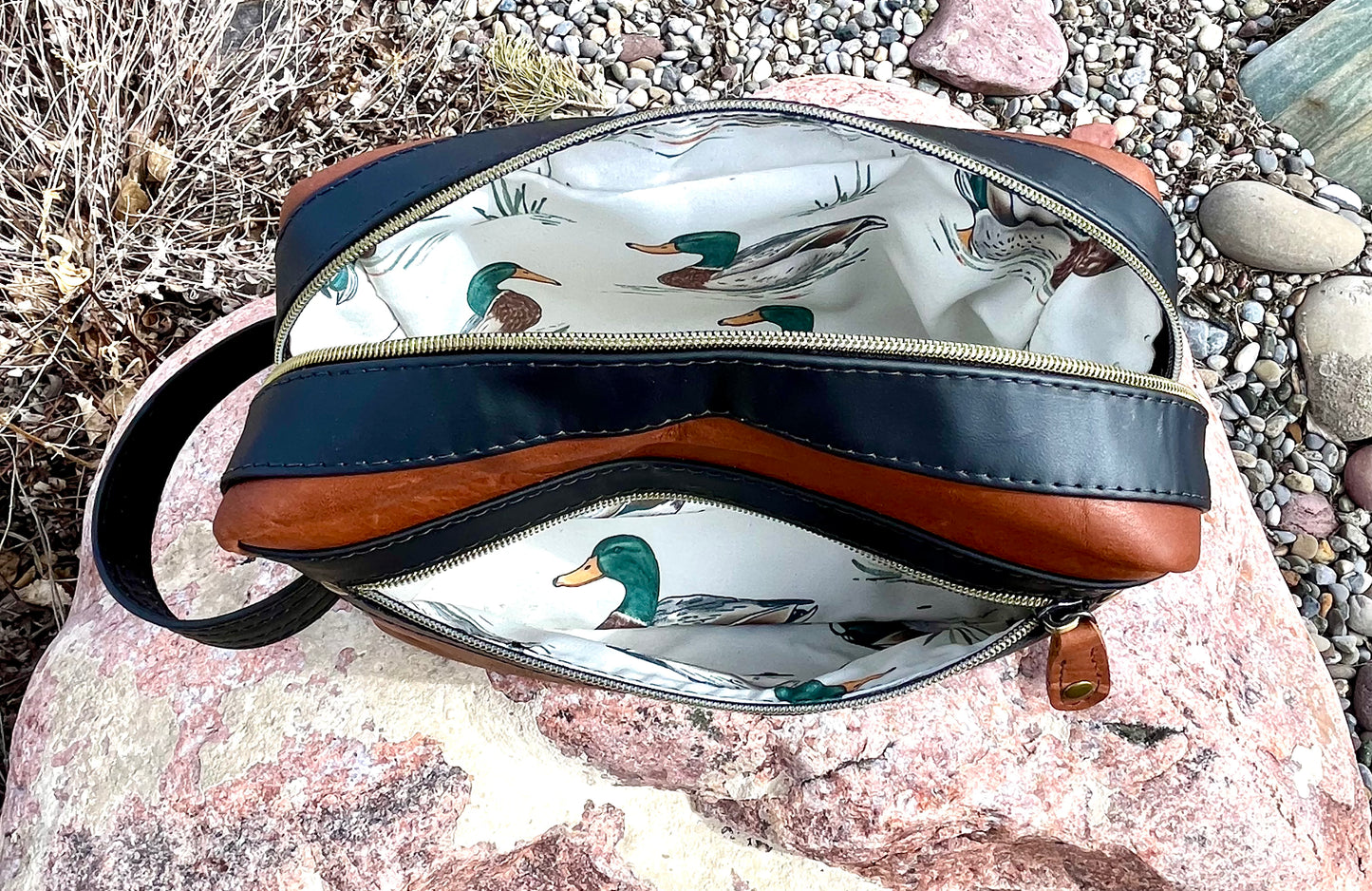 Laser Engraved Leather Dopp Kit