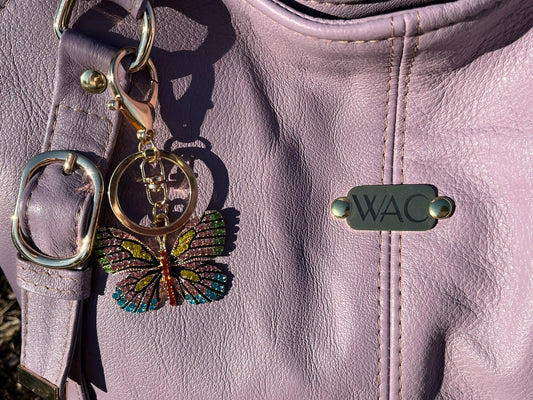 Lavender Leather Purse with Gold Hardware