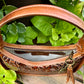 Floral Embossed and Cognac Leather Purse