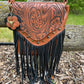 Laser Engraved Leather Fringe Purse