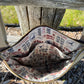 Mottled Leather and Wool Crossbody Purse