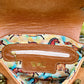 Alligator Embossed and Cognac Leather Crossbody Purse