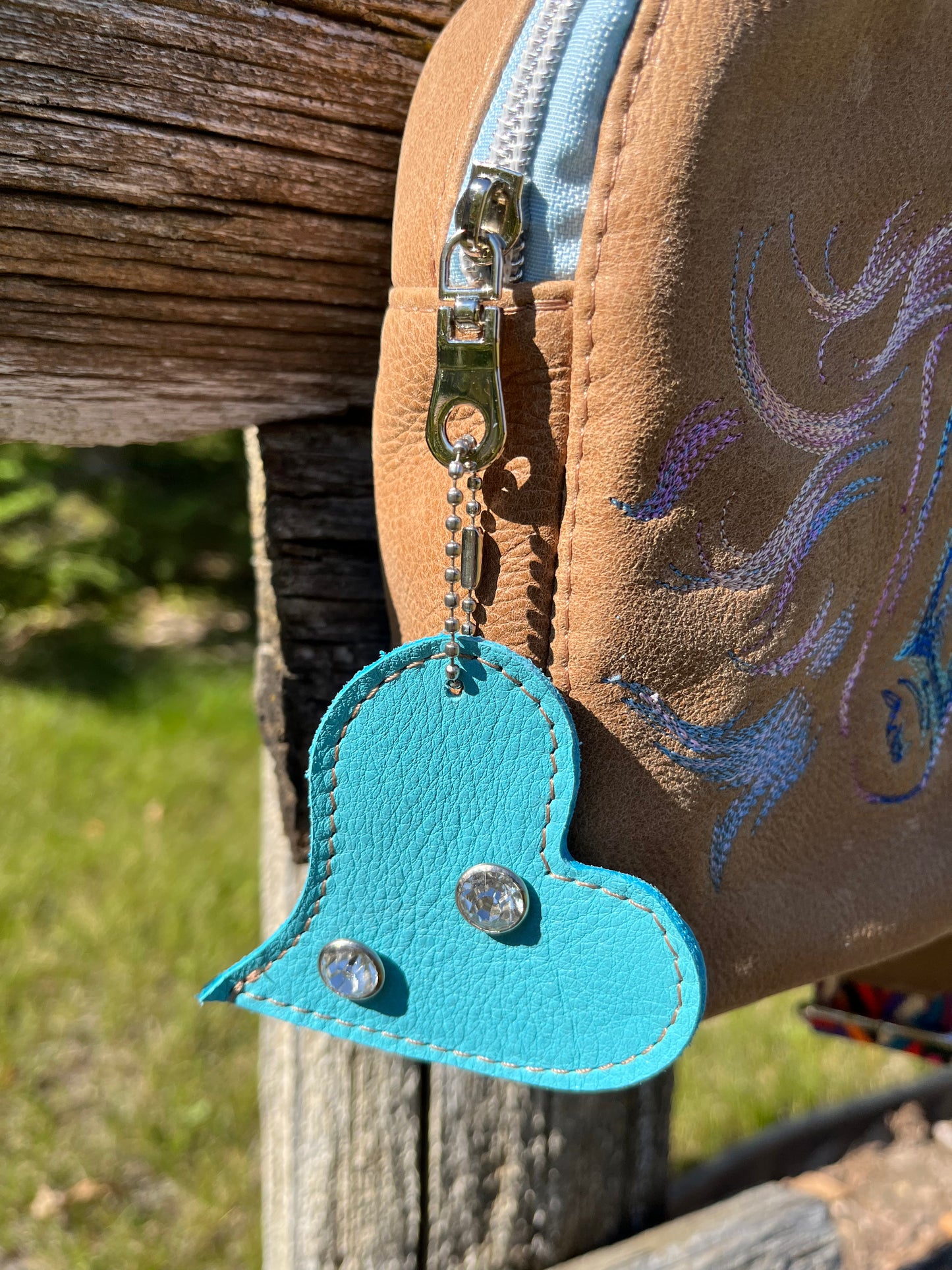 Horse Embroidered Leather Sling Bag