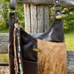 Brindle Hair on Hide and Chocolate Leather Crossbody Purse