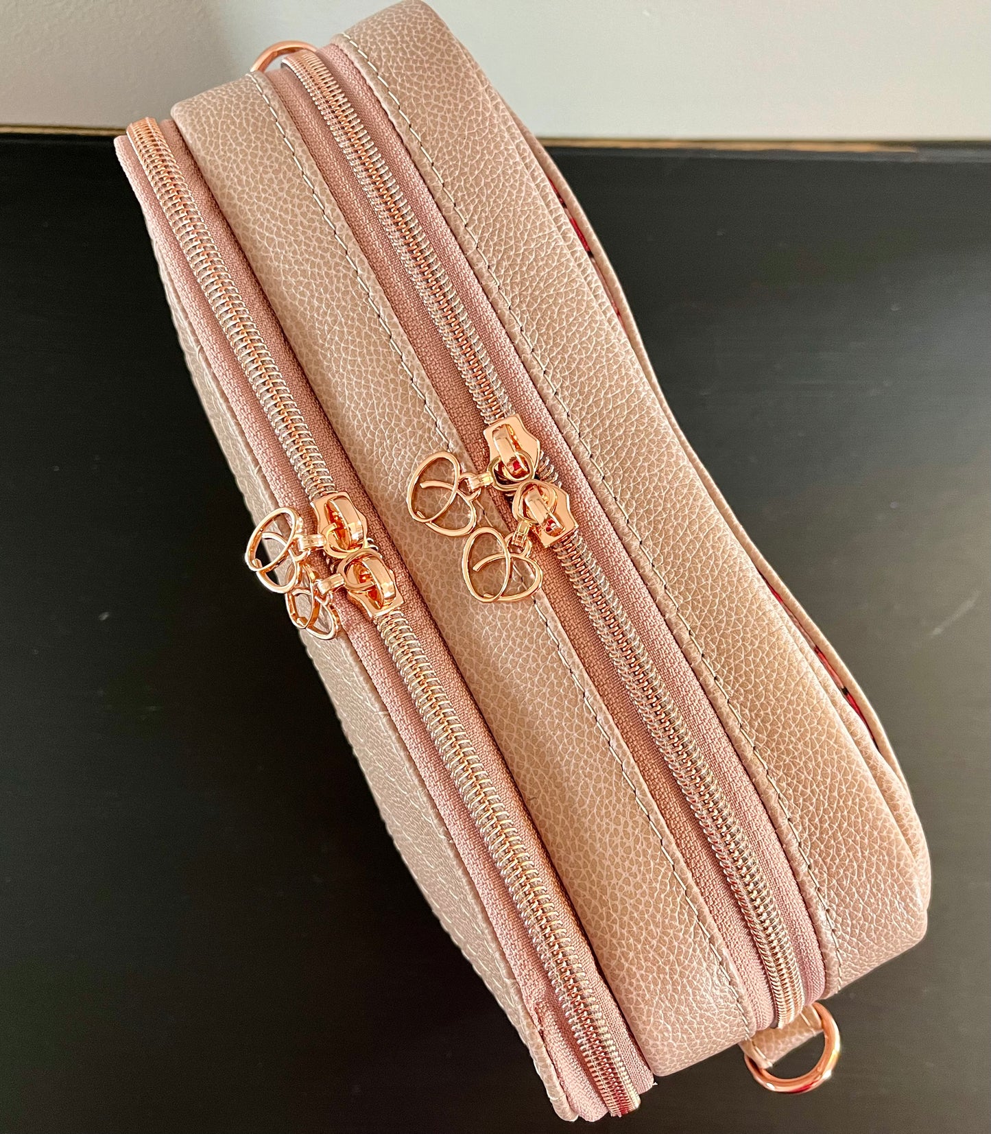 Pink Leather Crossbody Purse