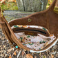 Brown Leather and Wool Crossbody Purse