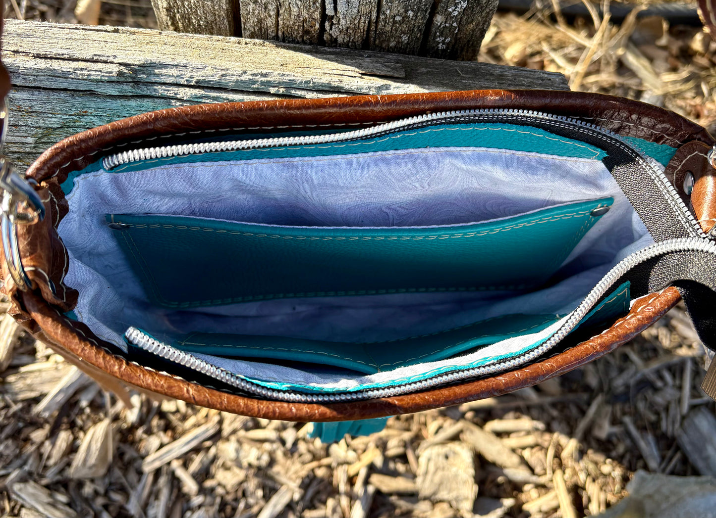 Brindle Hair on Hide Fringe Crossbody Purse