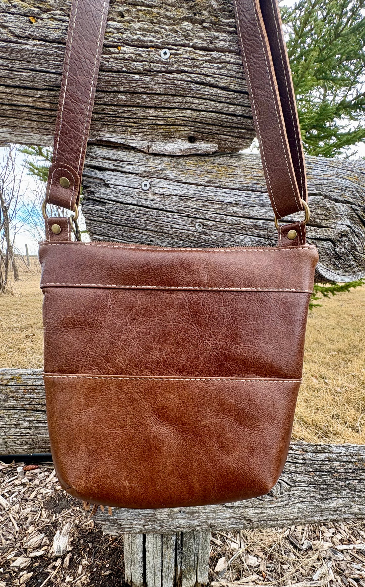 Chestnut Brown And Hair on Hide Crossbody Purse