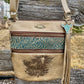Horse Engraved Leather Crossbody Purse