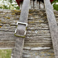 Grey Mottled Leather and Embossed Leather Crossbody Purse