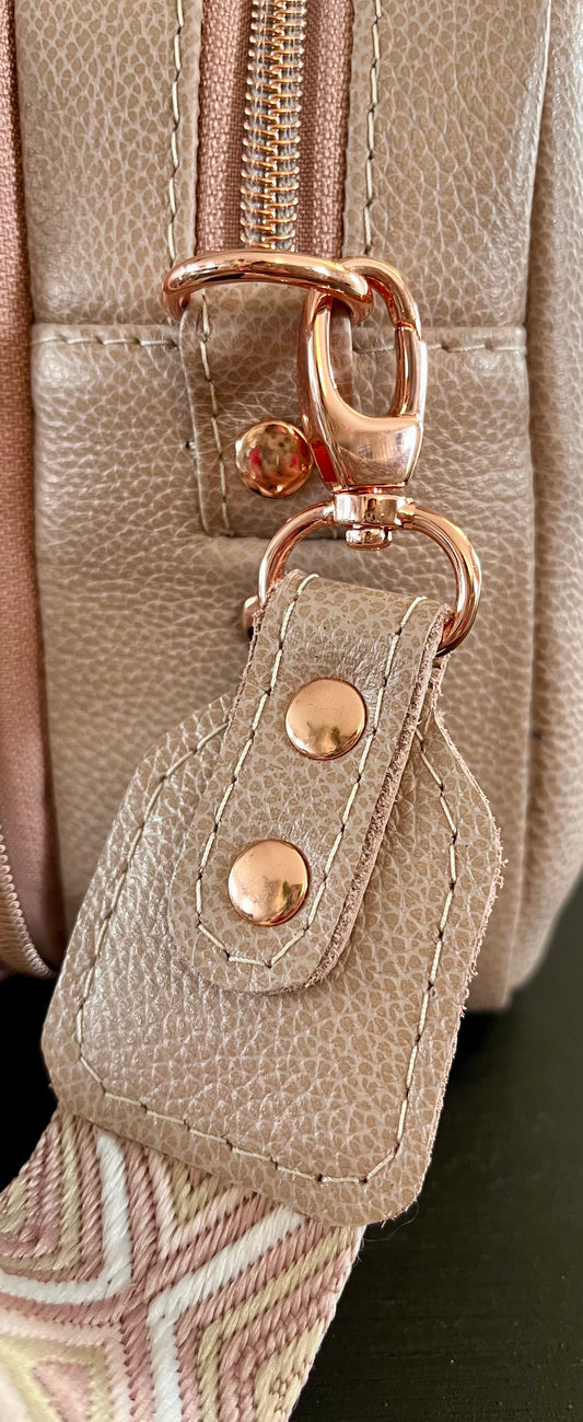 Pink Leather Crossbody Purse