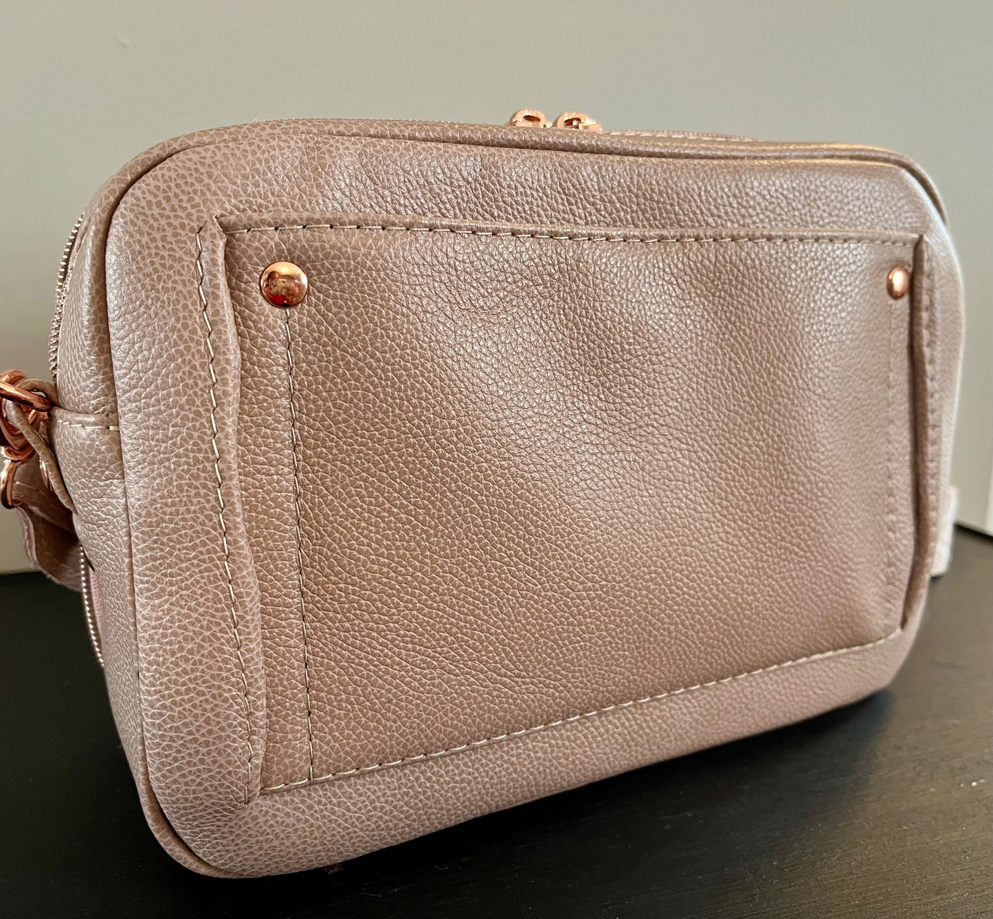 Pink Leather Crossbody Purse