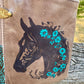 Floral Teal Horse Leather Crossbody