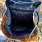 Navy Blue and Croc Embossed Leather Convertible Sling/Backpack