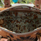 Cognac Leather and Wool Handbag