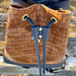 Navy Blue and Croc Embossed Leather Convertible Sling/Backpack