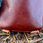 Rich Brown Leather and Wool Sling