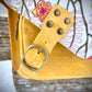 Yellow Leather with Floral Leather Flap Purse