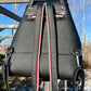 Splatter Ink and Black Leather Convertible Sling/Backpack