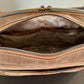 Distressed Leather and Wool Crossbody Purse