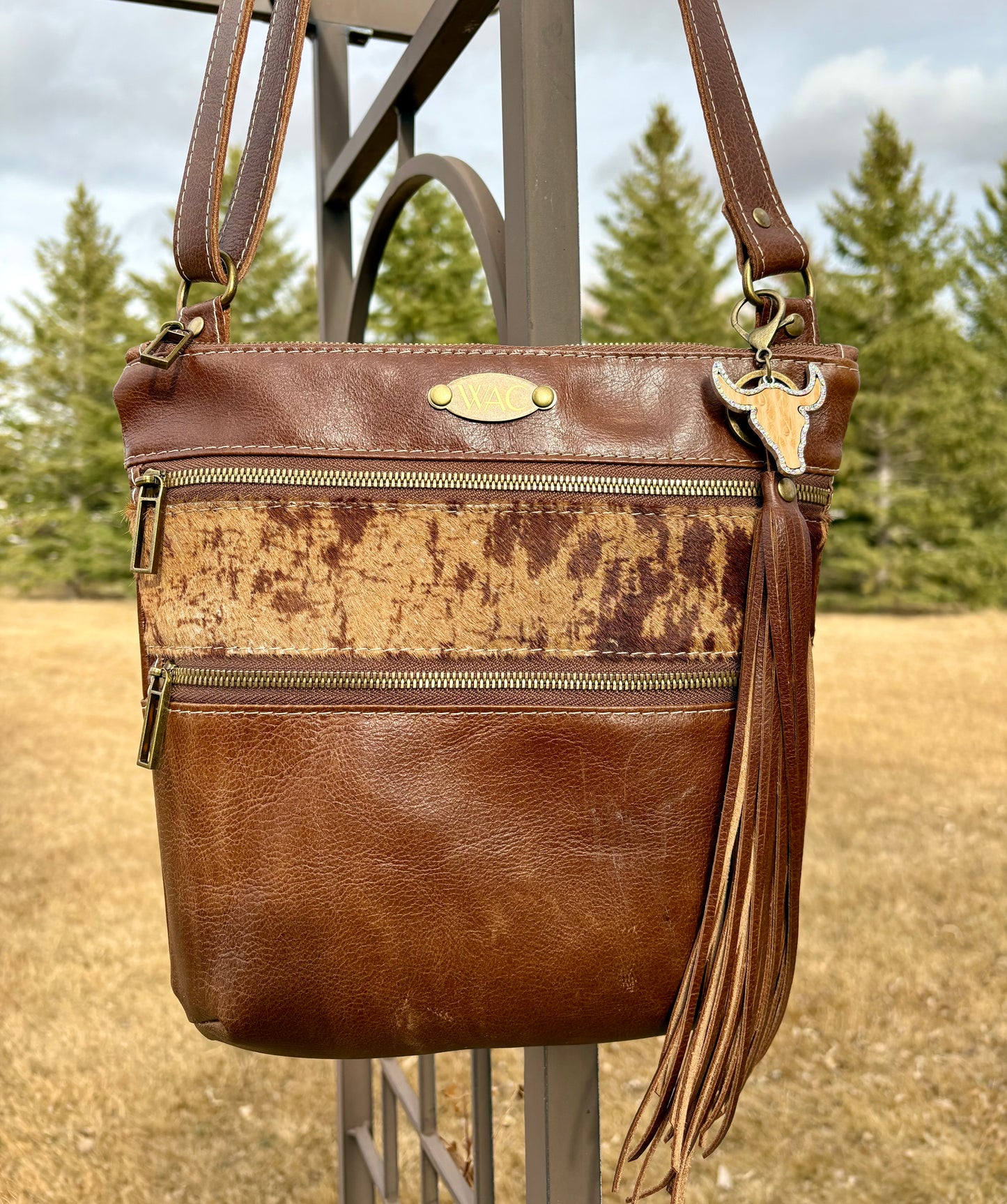Chestnut Brown And Hair on Hide Crossbody Purse