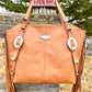 Western Cognac Leather Tote