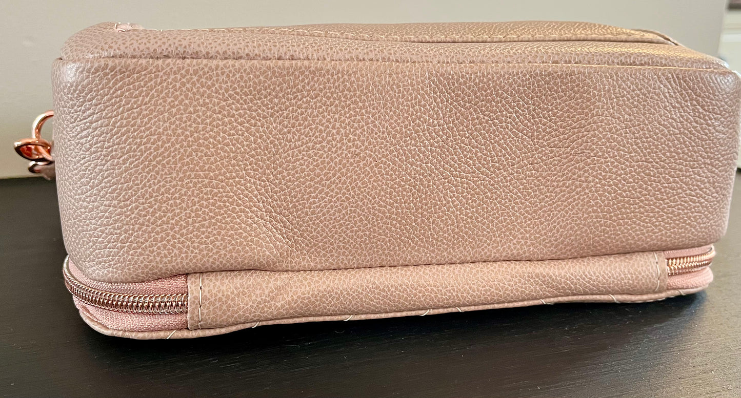 Pink Leather Crossbody Purse