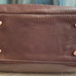 Chocolate Floral Embossed Barrel Bag