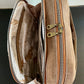 Distressed Leather and Wool Crossbody Purse
