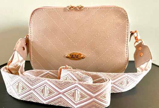 Pink Leather Crossbody Purse