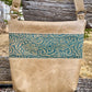 Horse Engraved Leather Crossbody Purse