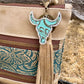 Horse Engraved Leather Crossbody Purse