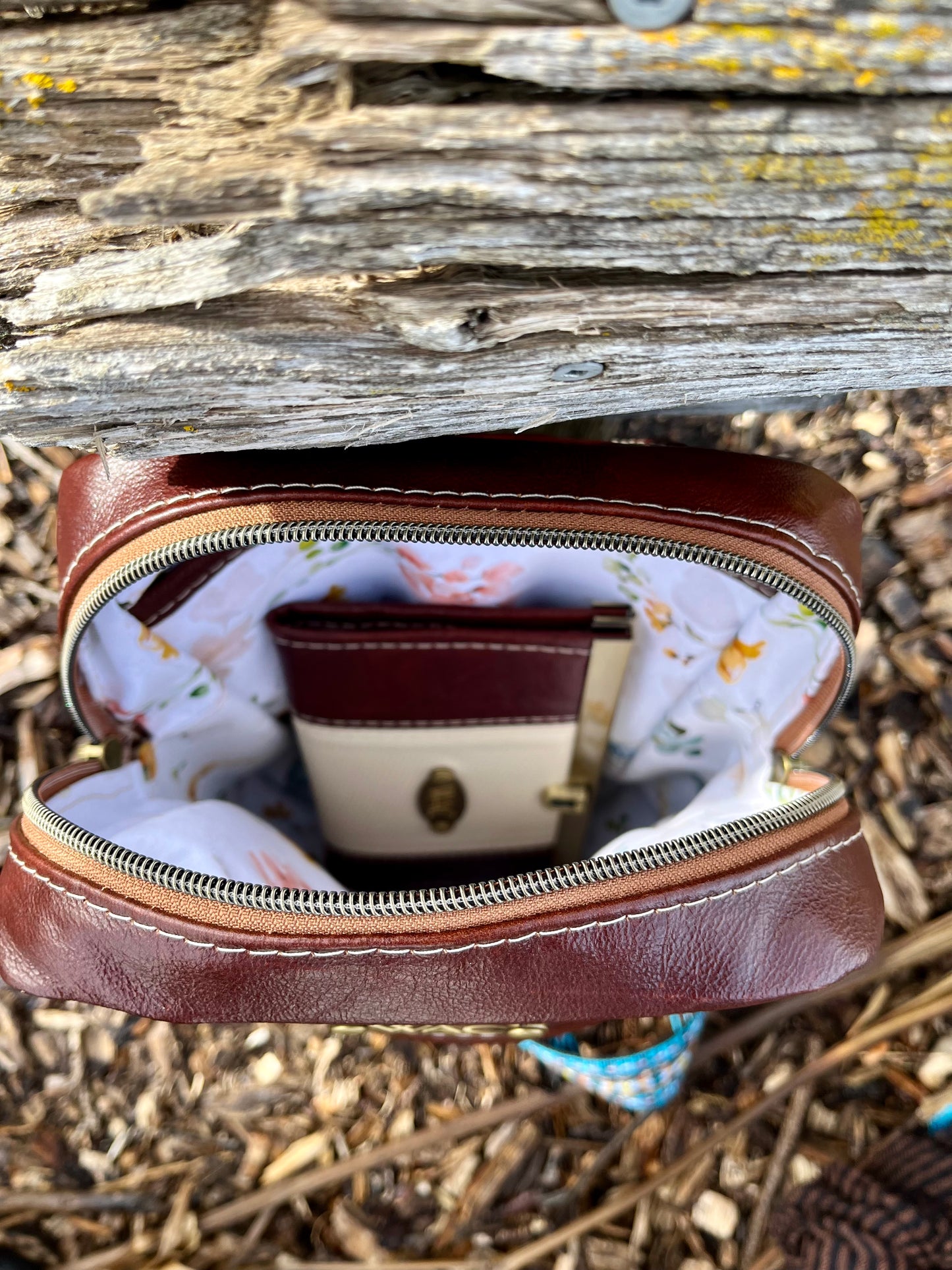 Rich Brown Leather and Wool Sling