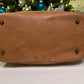 Cognac Leather and Wool Handbag