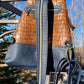 Navy Blue and Croc Embossed Leather Convertible Sling/Backpack