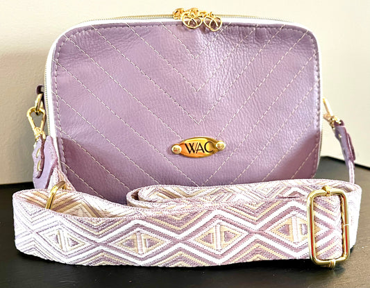 Lavender Leather Crossbody Purse