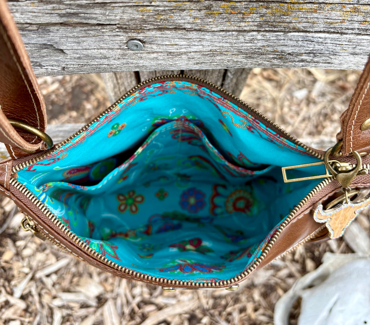 Chestnut Brown And Hair on Hide Crossbody Purse