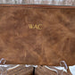 Two Toned Brown Floral Embossed Leather Wristlet