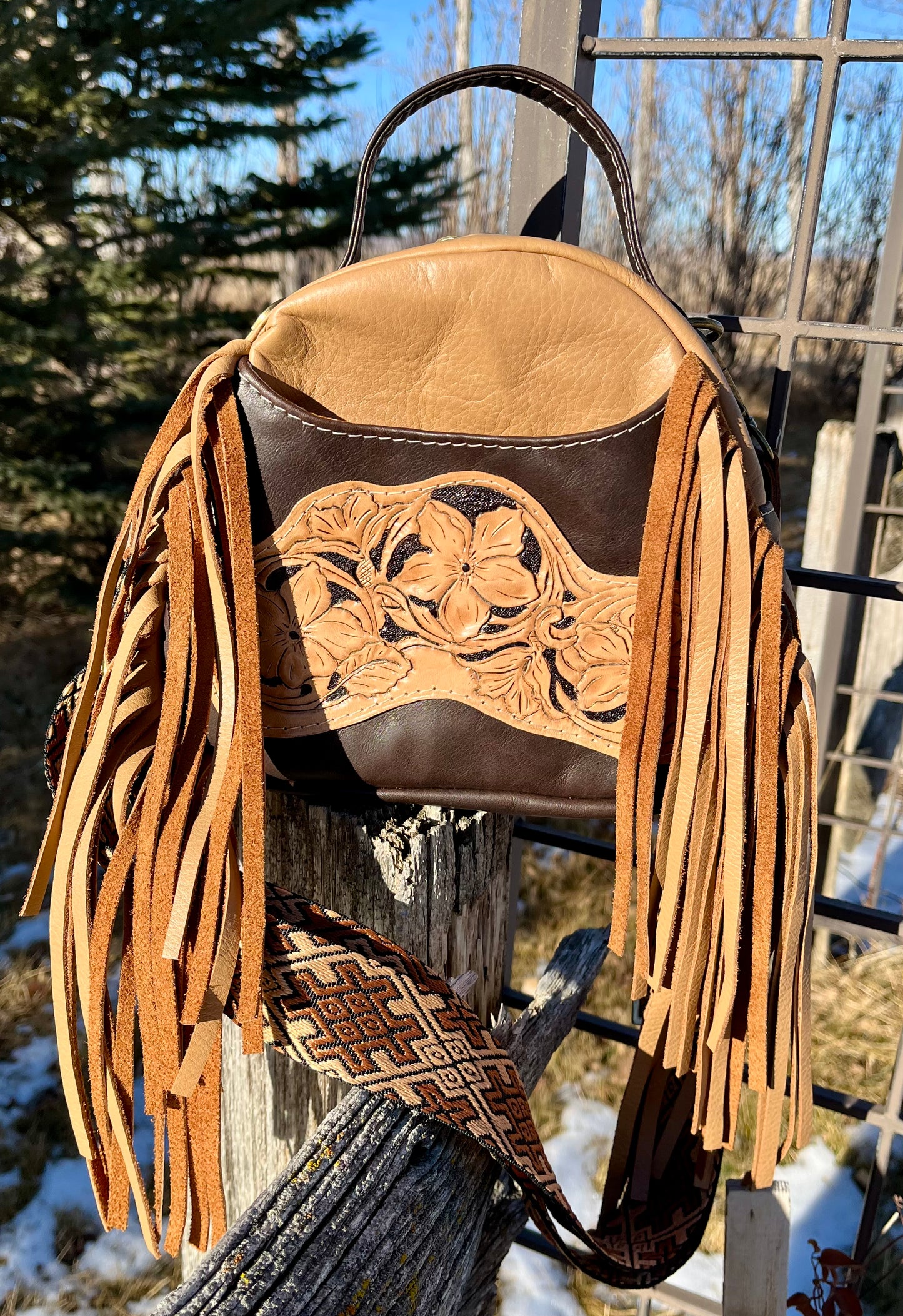 Tooled Fringe Crossbody/Handbag