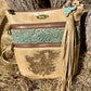 Horse Engraved Leather Crossbody Purse