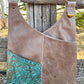 Floral Teal Horse Leather Crossbody