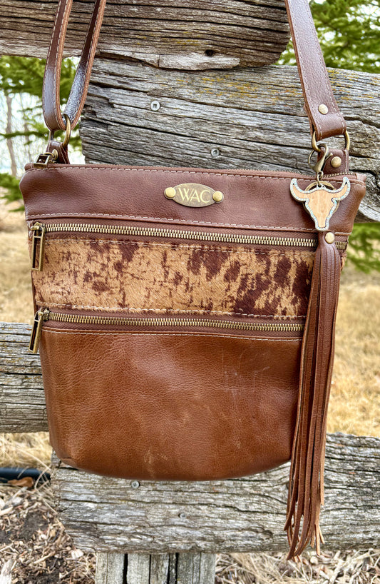 Chestnut Brown And Hair on Hide Crossbody Purse
