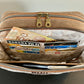 Distressed Leather and Wool Crossbody Purse